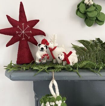 Handmade Fairtrade Felt Christmas Rudolph Decoration, 9 of 12