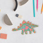 Stegosaurus Dinosaur Embroidered Sticker Badge, thumbnail 1 of 5