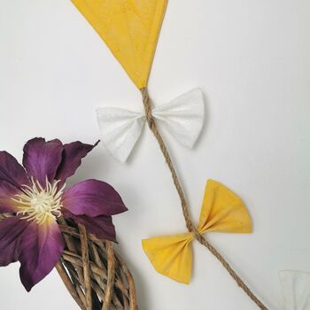 Bright Yellow Sunshine Kite Wall Decoration, Nursery Hanging, Yellow And White, 12 of 12