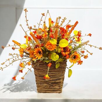 Autumn Fall Basket Door Wreath, 6 of 12