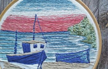 Moored Boats Embroidery Kit, 5 of 8