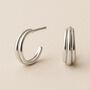 Sterling Silver Graduated Hoop Earrings, thumbnail 1 of 4