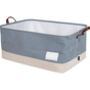 22'' Navy Blue Canvas Storage Basket With Lid, thumbnail 2 of 5