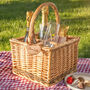 Personalised Wicker Bottle Carrier With Heart Shaped Tag, thumbnail 1 of 9