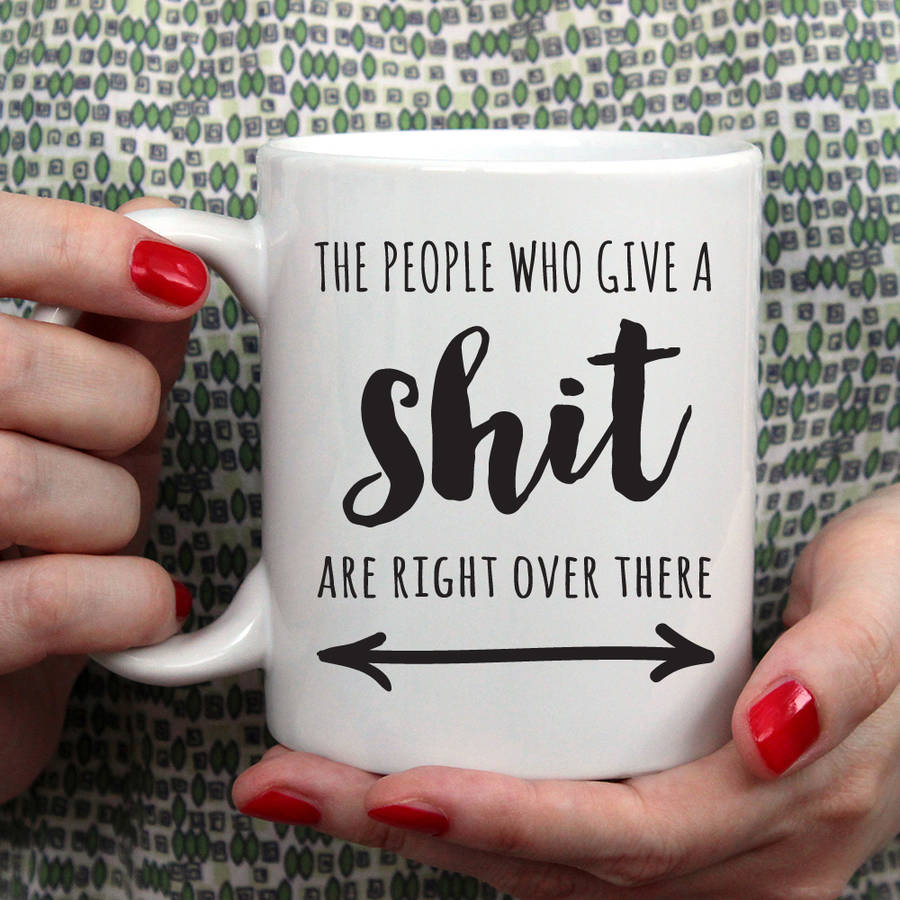 People who care funny printed ceramic mug by pom gifts