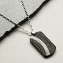 Meteorite Carbon Fibre Curve Design Dog Tag Necklace, thumbnail 2 of 6