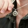 Travel Safe Outline Compass Personalised Necklace, thumbnail 3 of 9