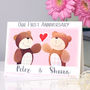 Personalised Bear First Anniversary Card, thumbnail 1 of 10