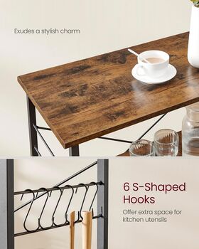 Kitchen Trolley Shelf Rolling Microwave Stand, 5 of 6