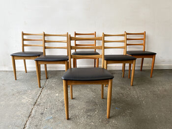 Six Mid Century Dining Chairs By Schreiber Furniture, 3 of 10