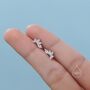 Sterling Silver Mini Marquise Cz Internally Threaded Flat Back Earrings, thumbnail 6 of 12