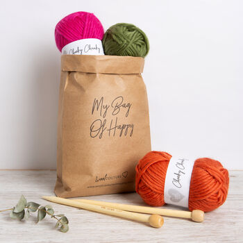 Herringbone Cushion Knitting Kit, 7 of 8