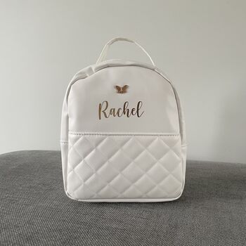 Personalised Childrens White Butterfly Small Backpack, 3 of 7