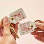Personalised Playing Card Two Part Leather Keyring Set, thumbnail 1 of 5