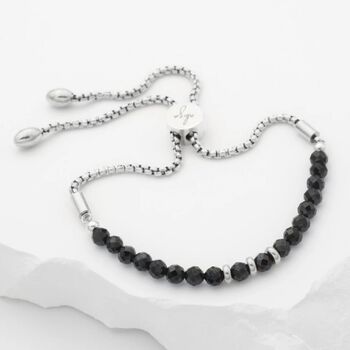 October Birthstone Black Tourmaline Bracelet, 3 of 7