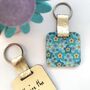 Personalised September Birth Flower Keyring, thumbnail 1 of 3