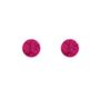 Mini Round Stud Earrings In Hot Pink Glitter, thumbnail 3 of 4