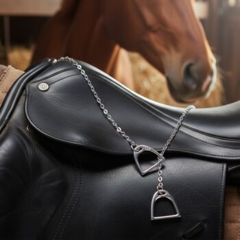 Personalised Stirrup Necklace, Silver Or Gold, 10 of 11