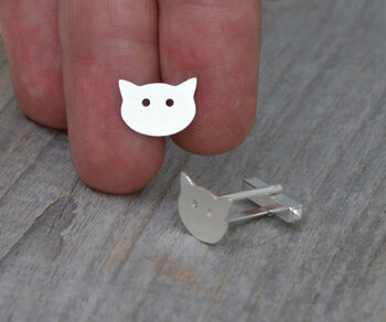 Sterling Silver Cat Cufflinks, 2 of 3