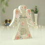 Personalised Floral Wooden Angel Memorial Ornament, thumbnail 5 of 10