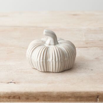 Natural Ceramic Pumpkin 8cm, 2 of 2