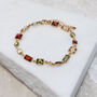 Personalised Deep Multicoloured Gemstone 18ct Gold Bracelet, thumbnail 4 of 6