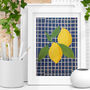 Vibrant Yellow Lemon Summertime Still Life Art Print, thumbnail 1 of 4