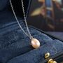 Natural Pink Pearl Necklace In Sterling Silver, thumbnail 2 of 8