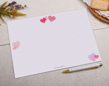 A4 Origami Writing Paper That Folds Into An Envelope With Love Heart Design, 2 of 5