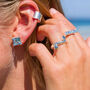Large Square Sky Blue Topaz Stud Earrings, thumbnail 1 of 4