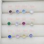 Sterling Silver Dotted Bezel Birthstone Stud Earrings, thumbnail 2 of 12