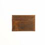 Slim Leather Card Holder Wallet; Brown Tan/Black, thumbnail 8 of 12