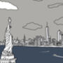 New York Skyline Statue Of Liberty Print, thumbnail 2 of 2