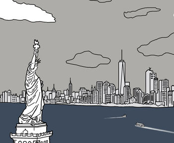 New York Skyline Statue Of Liberty Print, 2 of 2