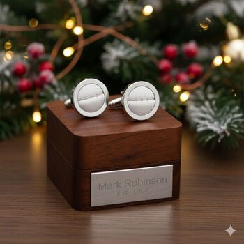 Personalised Football Leather Cufflinks, 5 of 5