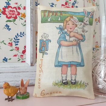 Vintage Easter Postcard Scented Gift Pillow, 6 of 6