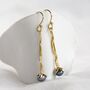 Molten Black Pearl Gold Drop Earrings, thumbnail 1 of 10