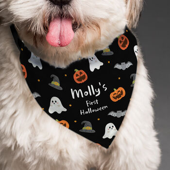 Personalised Tricks For Treats Halloween Dog Bandana, 2 of 5