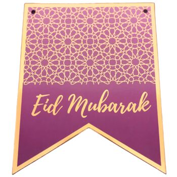 Eid Mubarak Banner Purple And Gold, 2 of 2
