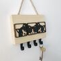 Wooden Key Holder With Cats, thumbnail 2 of 3
