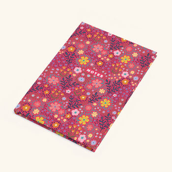 Floral Dark Pink Hardback A5 Notebook, 6 of 11