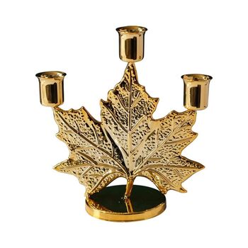 Maple Leaf Three Arms Metal Candle Holder Stand, 5 of 6