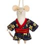 Mouse In A Kimono Felt Decoration, thumbnail 2 of 2