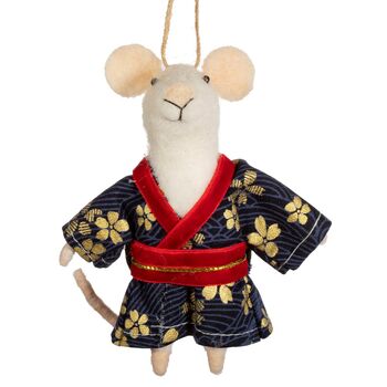 Mouse In A Kimono Felt Decoration, 2 of 2