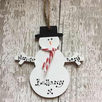 Personalised Christmas Snowman Decoration, 3 of 3