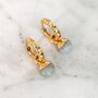 The Orb Aquamarine March Birthstone Earrings, Gold, thumbnail 4 of 6