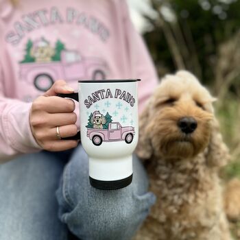 Personalised Santa Paws Travel Mug, 2 of 12