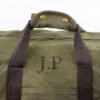 Personalised Canvas Holdall With Shoulder Strap, 8 of 12
