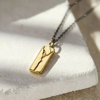 Silver And Gold Personalised Kintsugi Tag Necklace, 4 of 7