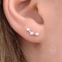 Sterling Silver Tiny Cz Trio Constellation Stud Earrings, thumbnail 6 of 10